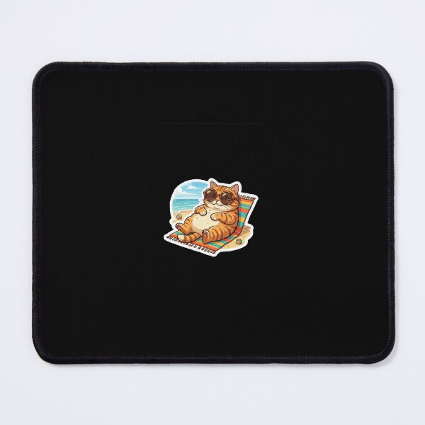 Item preview, Chill Ginger Cat Sunbathing on Beach Sticker designed and sold by Stickerhubz.