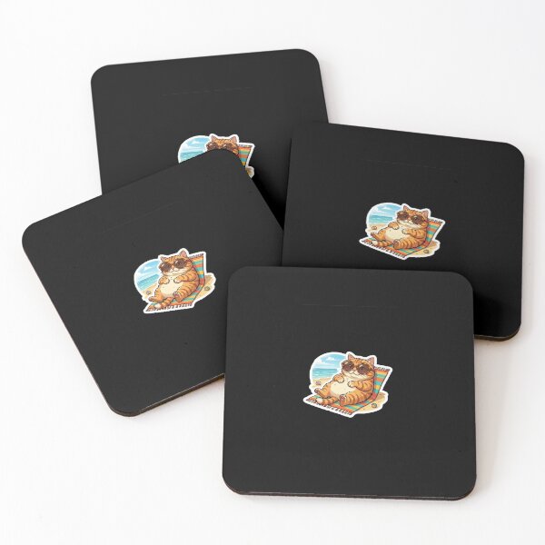 Item preview, ​Chill Ginger Cat Sunbathing on Beach Sticker designed and sold by Stickerhubz.