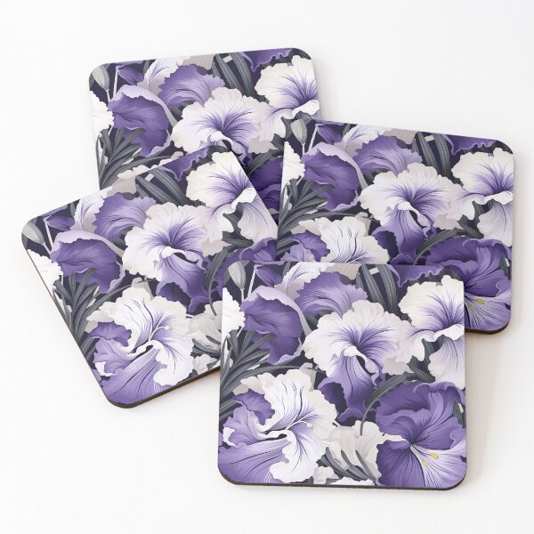 Item preview, Purple Iris flower pattern designed and sold by Leylita Design.