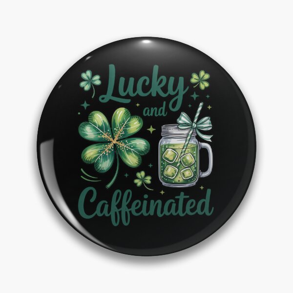 Item preview, Lucky and Caffeinated St Patricks Day designed and sold by BlassmausArt.