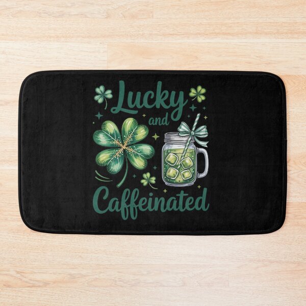 Item preview, Lucky and Caffeinated St Patricks Day designed and sold by BlassmausArt.