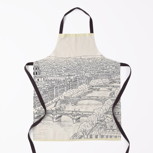 Item preview, Paris Cityscape Line Art Seine River Wall Art designed and sold by PixorStudio.