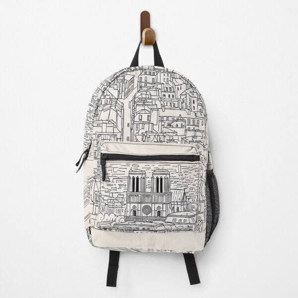 Item preview, Paris Cityscape Line Art Seine River Wall Art designed and sold by PixorStudio.