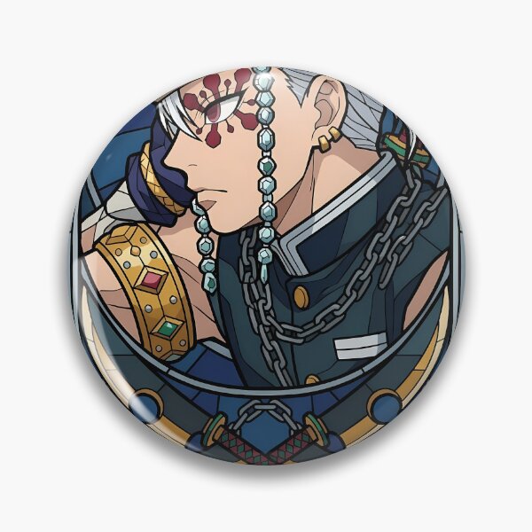 Item preview, Tengen Uzui Demon Slayer Blue Gothic Stained Glass designed and sold by mildaclairmo.