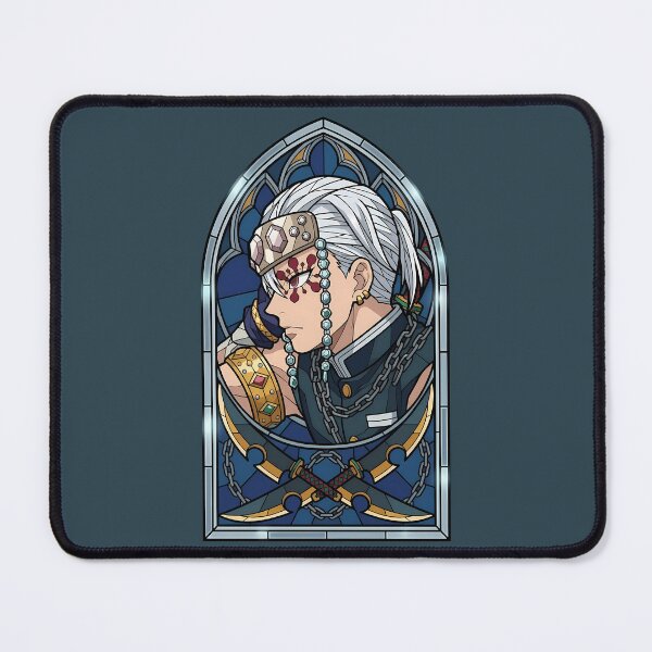 Item preview, Tengen Uzui Demon Slayer Blue Gothic Stained Glass designed and sold by mildaclairmo.