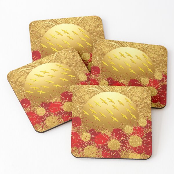 Item preview, Luxury Gold Abstract Sun Birds Modern Wall Art designed and sold by PixorStudio.