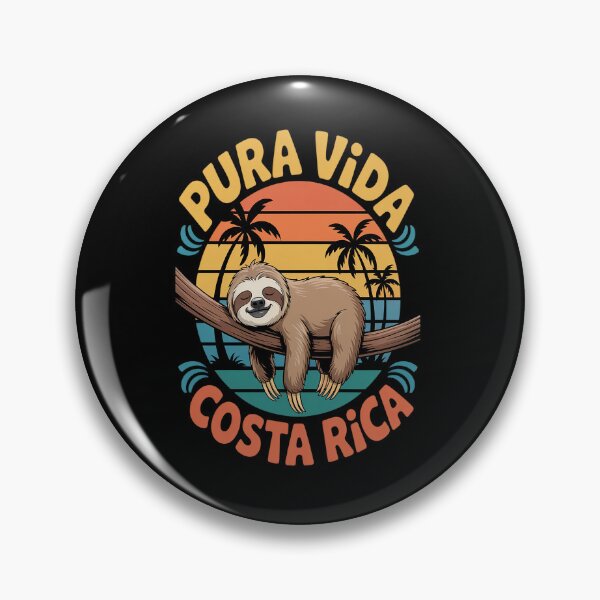 Aperçu de l'œuvre Pura Vida Costa Rica Paresseux Coucher de soleil Palmiers créée et vendue par BlassmausArt.