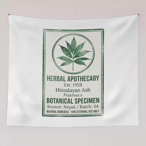 Item preview, Vintage Himalayan Ash Plant Stamp Botanical Label designed and sold by Digital Duniyah.