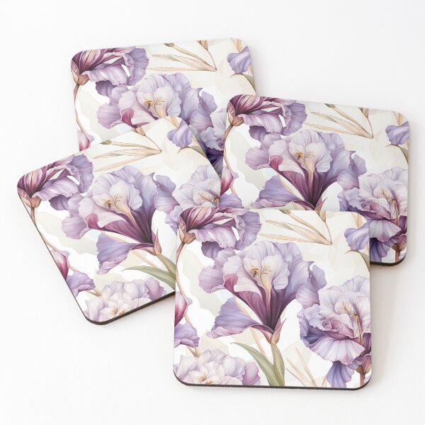 Item preview, Purple iris flower seamless pattern designed and sold by Leylita Design.