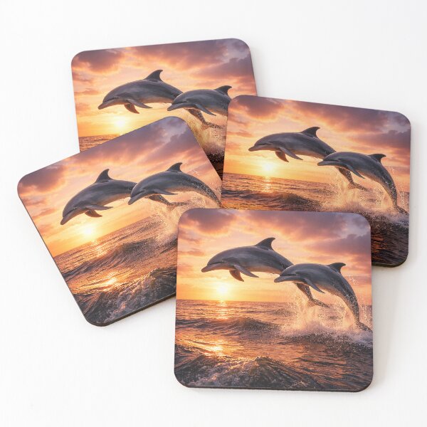 Item preview, Sunset Dance of Dolphins designed and sold by Pixel Junkies Studio.
