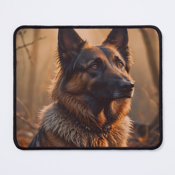 Item preview, German Shepherd Dog Portrait in Golden Forest Wall Art designed and sold by BeautifulVirtues.