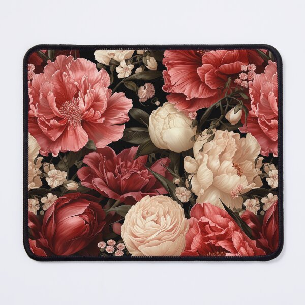 Item preview, Floral pattern with red and white peonies designed and sold by Leylita Design.