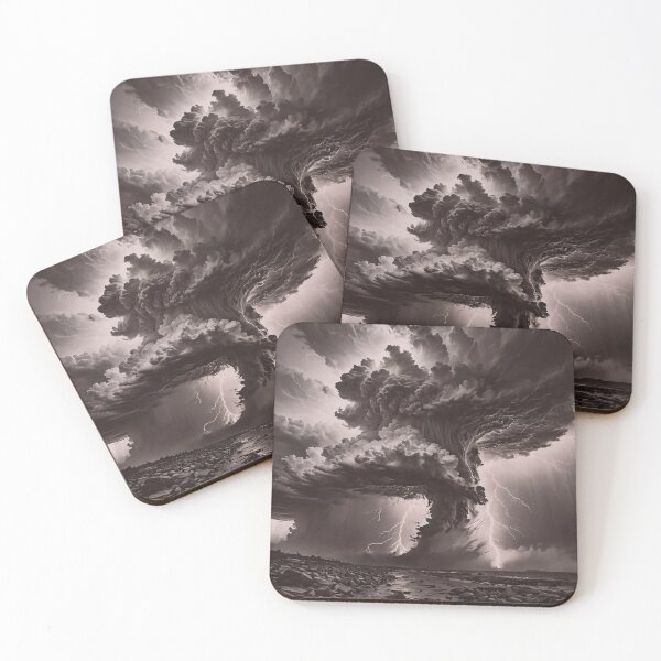 Item preview, Dramatic Lightning Storm Over Rocky Shoreline Wall Art designed and sold by BeautifulVirtues.