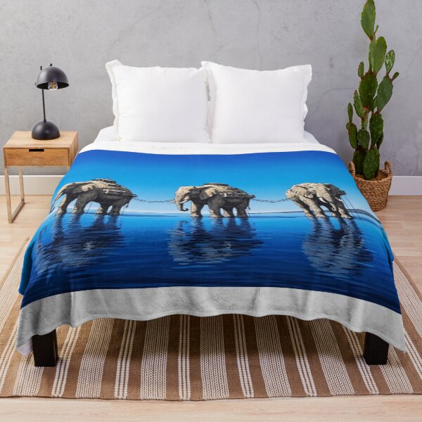Item preview, Surreal Elephant Architecture Ocean Fantasy Art designed and sold by PixorStudio.