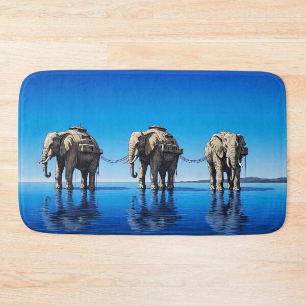 Item preview, Surreal Elephant Architecture Ocean Fantasy Art designed and sold by PixorStudio.