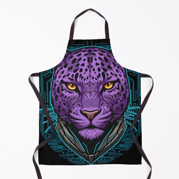 Item preview, Cyberpunk Leopard Head Neon Purple Futuristic Sci-Fi Predator designed and sold by el.azraq.