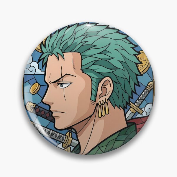 Item preview, Roronoa Zoro One Piece Pirate Crest Stained Glass designed and sold by mildaclairmo.