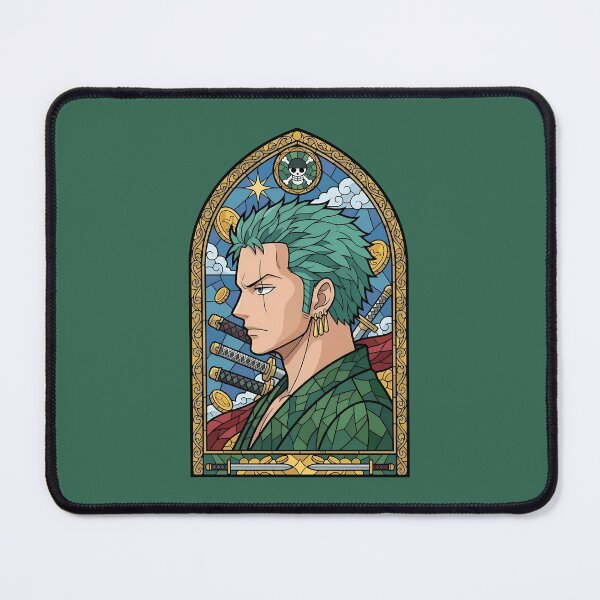 Item preview, Roronoa Zoro One Piece Pirate Crest Stained Glass designed and sold by mildaclairmo.
