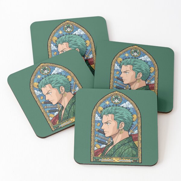 Item preview, Roronoa Zoro One Piece Pirate Crest Stained Glass designed and sold by mildaclairmo.