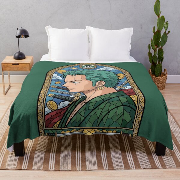Item preview, Roronoa Zoro One Piece Pirate Crest Stained Glass designed and sold by mildaclairmo.
