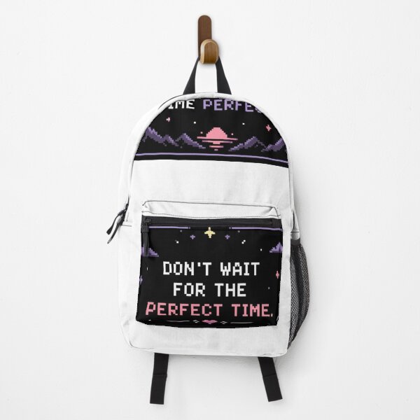 Item preview, Pixel Quote Poster Don't Wait for the Perfect Time Make the Time Perfect Retro 8-Bit Motivational Design designed and sold by Sanika arts .