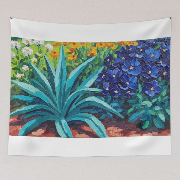 Item preview, Vibrant Agave Garden Oil Painting designed and sold by PixorStudio.