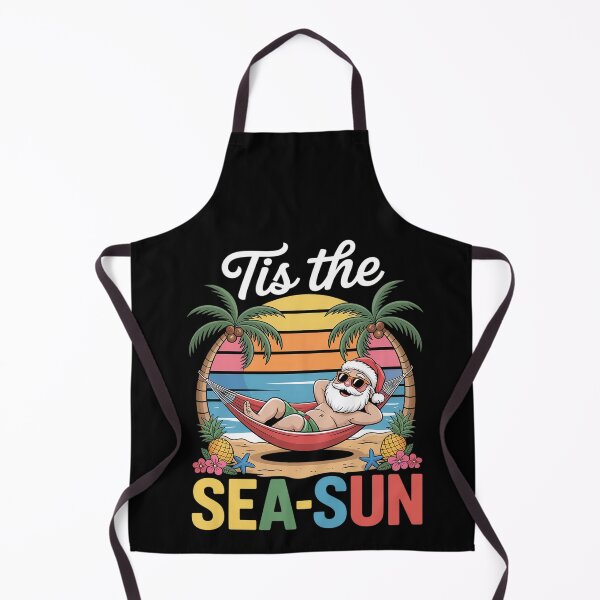 Item preview, Tis The Sea-Sun Funny Christmas in July Hawaii Santa Beach designed and sold by BlassmausArt.
