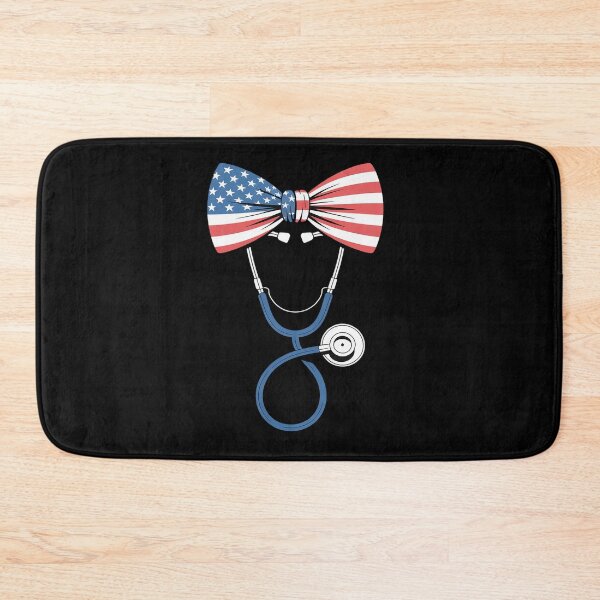 Item preview, USA Flag Stethoscope Coquette Bow RN Nurse 4th Of July designed and sold by BlassmausArt.