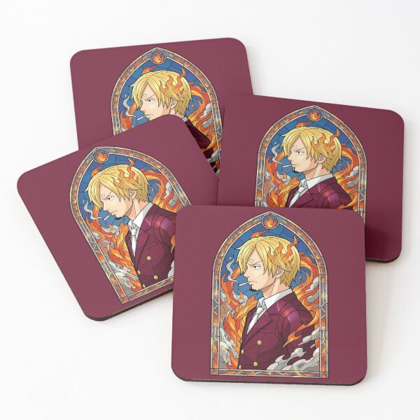 Item preview, Sanji Vinsmoke One Piece Stained Glass Flame Portrait designed and sold by mildaclairmo.
