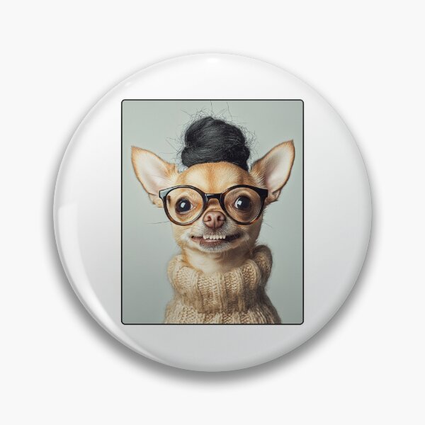 Item preview, Funny Chihuahua with Glasses and Bun Wig designed and sold by WillandWent.