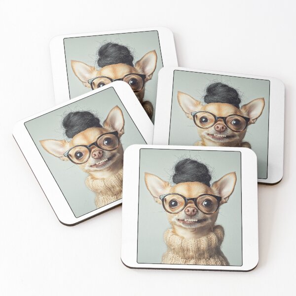 Item preview, Chihuahua gracioso con gafas y peluca de moño designed and sold by WillandWent.