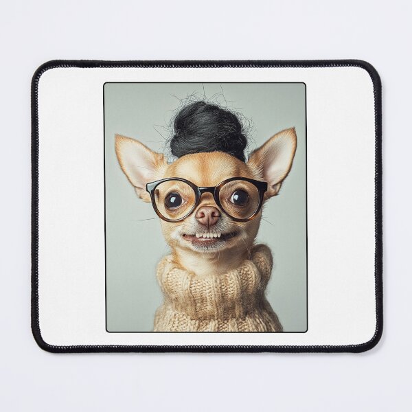 Item preview, Funny Chihuahua with Glasses and Bun Wig designed and sold by WillandWent.