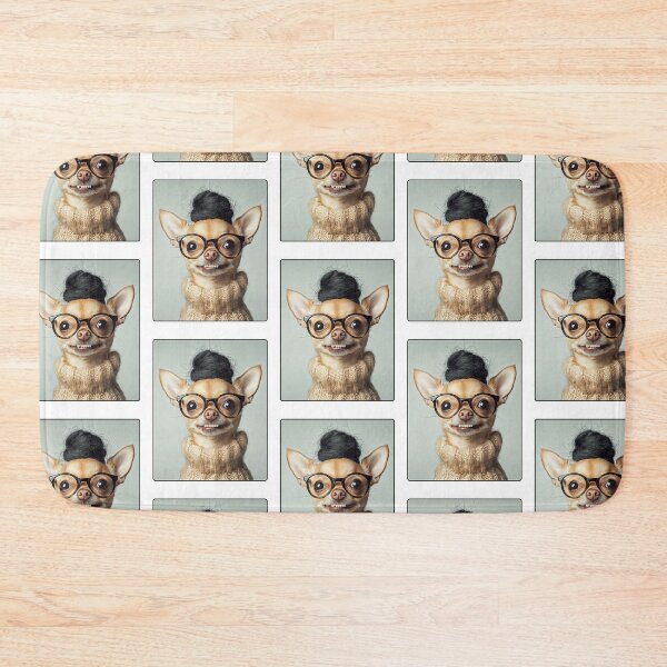 Item preview, Funny Chihuahua with Glasses and Bun Wig designed and sold by WillandWent.
