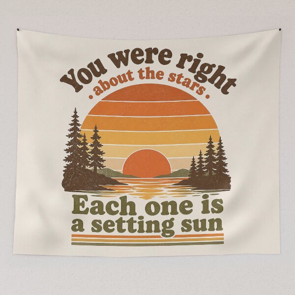 Item preview, You Were Right About the Stars – Wilco, Jesus Etc., Retro 70s Sunset Stripes Vintage Camp Quote T-Shirt designed and sold by DiamondSkyShirt.