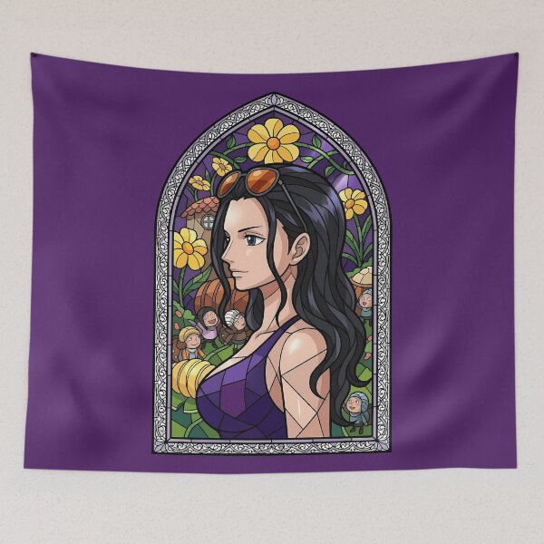 Item preview, Nico Robin One Piece Stained Glass Floral Village Portrait designed and sold by mildaclairmo.