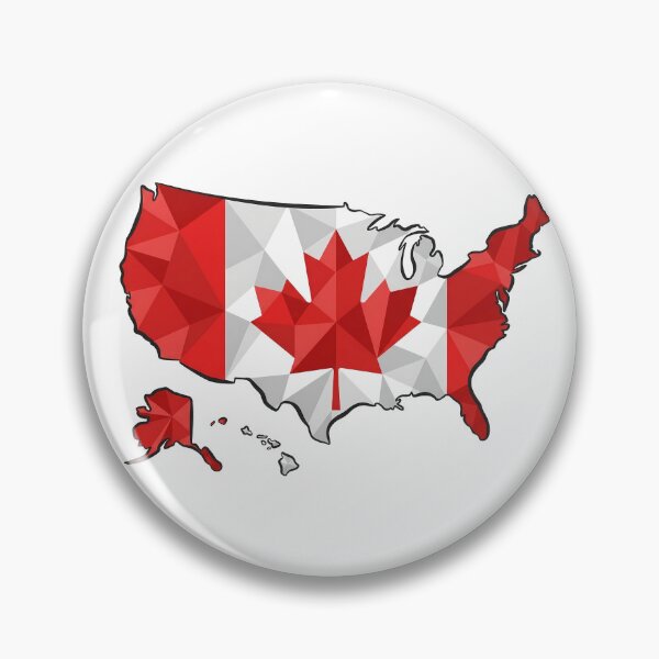 Item preview, USA Map Canada Flag Heritage Modern Art designed and sold by MeldMerch Map & Flag Co..