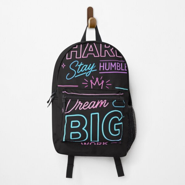 Item preview, Neon Glow Motivational Quote Poster – Dream Big Work Hard Stay Humble Typography Design designed and sold by Sanika arts .