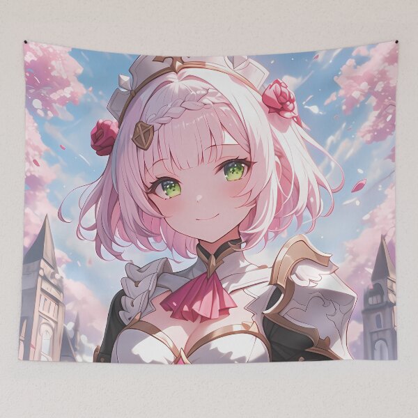 Item preview, Noelle Genshin Impact Knight Maid Cherry Blossoms Pastel Sunshine designed and sold by TanglenRabbit.
