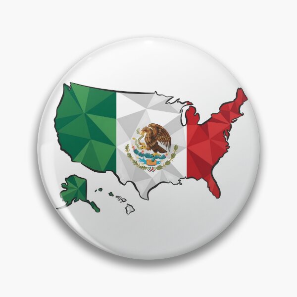 Item preview, USA Map Mexico Flag Heritage Modern Art designed and sold by MeldMerch Map & Flag Co..