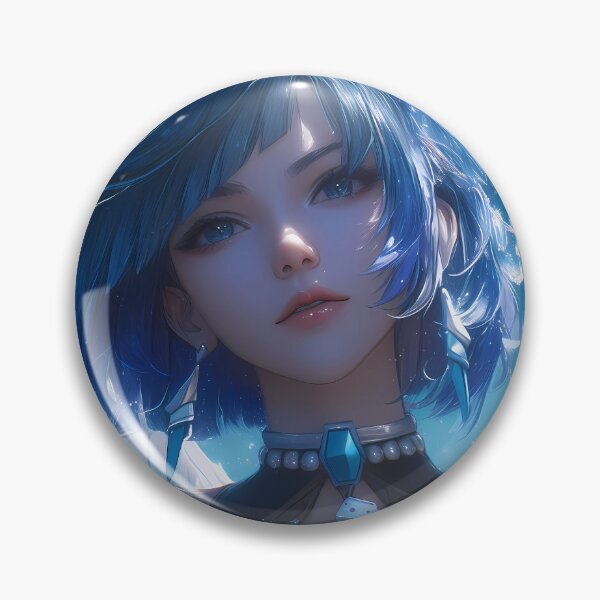Item preview, Yelan Genshin Impact Blue Hair Water Sparkle Cool Night Glam designed and sold by TanglenRabbit.