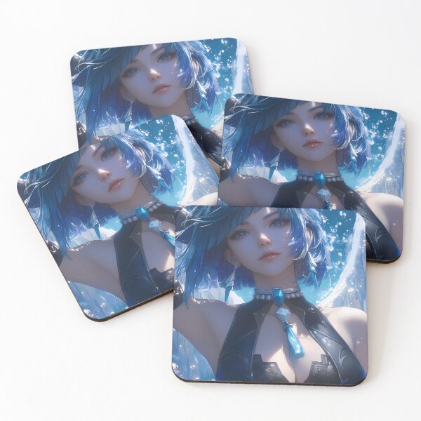Item preview, Yelan Genshin Impact Blue Hair Water Sparkle Cool Night Glam designed and sold by TanglenRabbit.