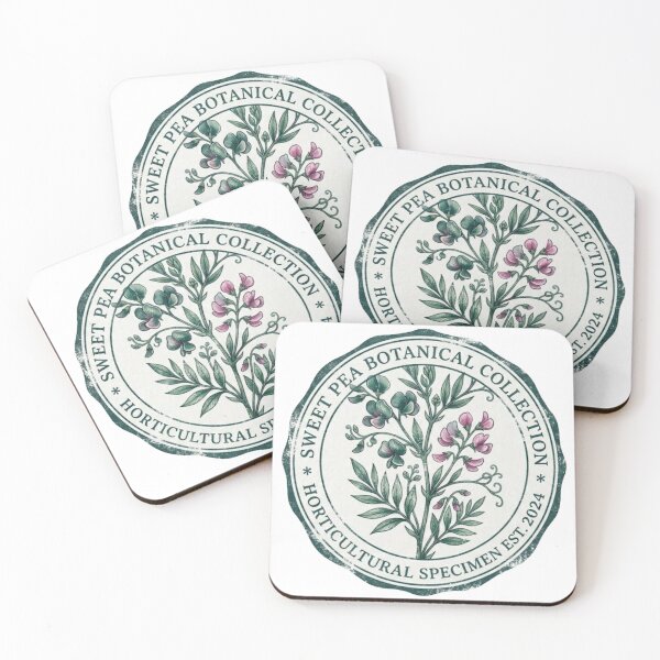 Item preview, Vintage Sweet Pea Plant Stamp Horticulture Circle designed and sold by Digital Duniyah.