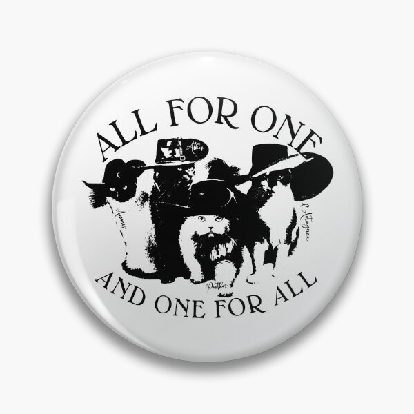 Item preview, ALL FOR ONE THREE MUSKETEERS DUMAS CATS designed and sold by Madjack Tees Kiwi SuperStore.