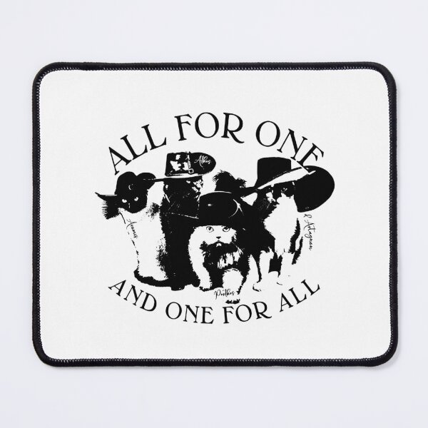 Item preview, ALL FOR ONE THREE MUSKETEERS DUMAS CATS designed and sold by Madjack Tees Kiwi SuperStore.