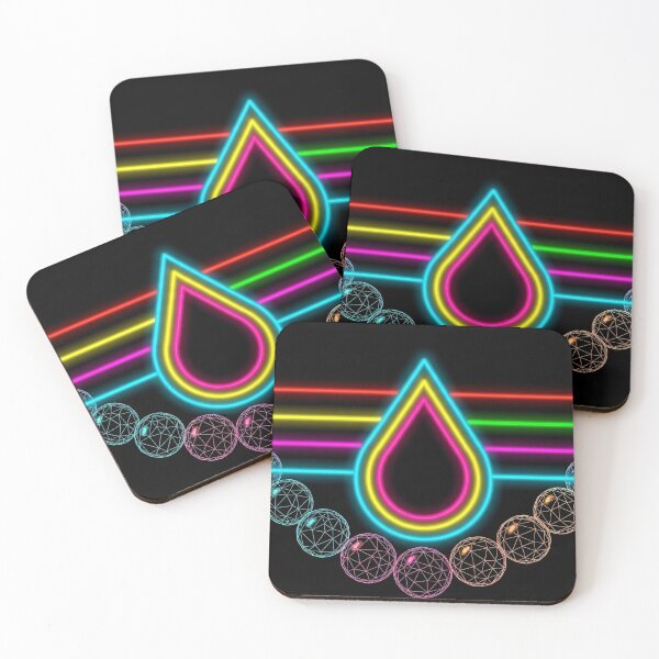 Item preview, Neon Synthwave Teardrop Geometric Design designed and sold by PixorStudio.
