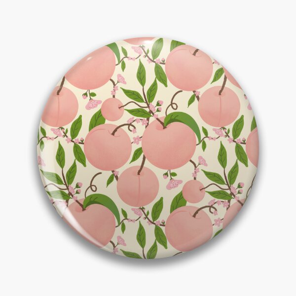 Item preview, Peach Half Drop Pattern – Soft Cottagecore Fruit Seamless Design designed and sold by binaiestudio.