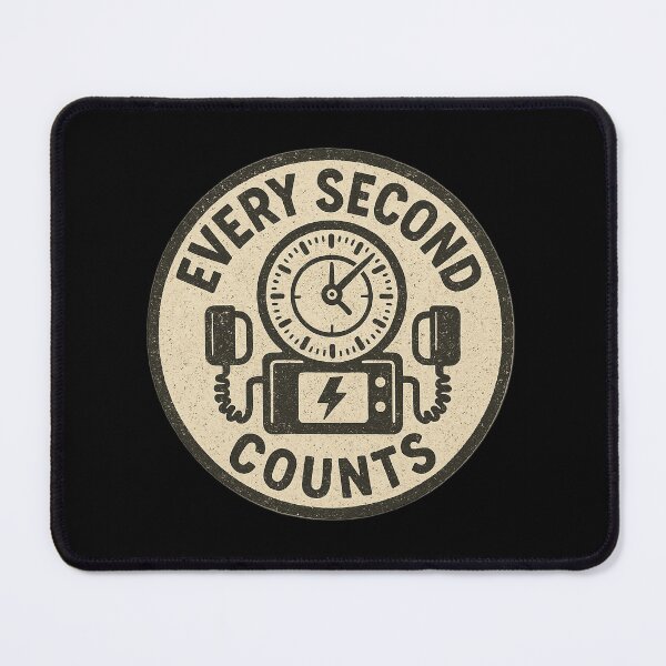 Item preview, Time Is Muscle — Defibrillator & Clock Graphic designed and sold by Hallway-Med.