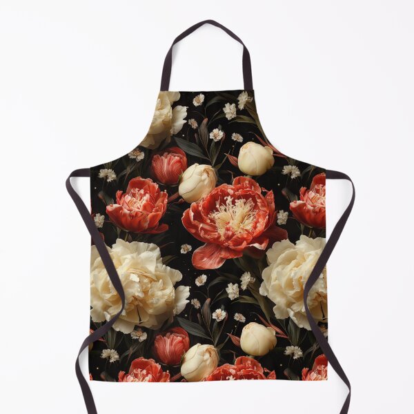 Item preview, Floral pattern with red and white peonies designed and sold by Leylita Design.