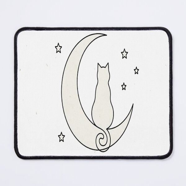 Item preview, Minimal Line Art-Cat on The Moon designed and sold by DinsignStudio.