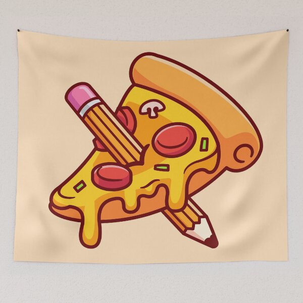 Item preview, pizza-pencil-cartoon-vector-icon-illustration-food-object-icon-isolated-flat-vector designed and sold by hjian8219.